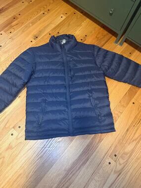 NEW Bass Creek Outfitters Feather Down Puffer Jacket Mens L Navy NWT